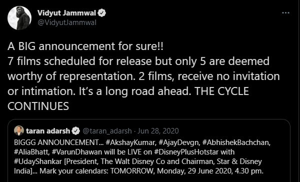 विद्युत का वो ट्वीट जिसका हिंदी तर्जुमा हमने आपको पढ़वाया. विद्युत का वो ट्वीट जिसका हिंदी तर्जुमा हमने आपको पढ़वाया.