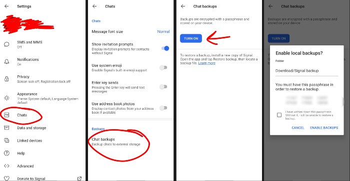 सिगनल की चैट ट्रांसफ़र करने का तरीका. Signal Chat Transfer (1)