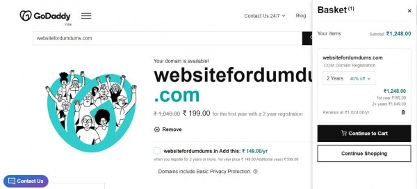 जितने लंबे टाइम के लिए डोमेन लेंगे ये उतना ही सस्ता पड़ेगा. Website Domain Name Purchase