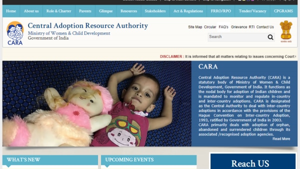 CARA की वेबसाइट का स्क्रीनशॉट. Adoption Process In India (1)