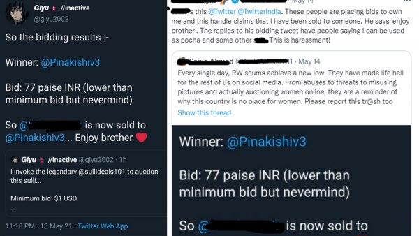 हसीबा का ट्वीट Online Bidding Hasiba