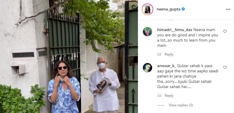 नीना गुप्ता को साड़ी पहनने की सलाह देने वाले ट्वीट का स्क्रीनग्रैब. नीना गुप्ता को साड़ी पहनने की सलाह देने वाले ट्वीट का स्क्रीनग्रैब.