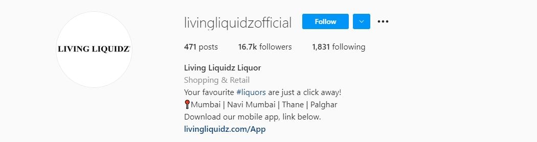 वाइन डिलीवरी प्लैटफॉर्म Living Liquidz के इंस्टाग्राम पेज का स्क्रीनग्रैब. वाइन डिलीवरी प्लैटफॉर्म Living Liquidz के इंस्टाग्राम पेज का स्क्रीनग्रैब.