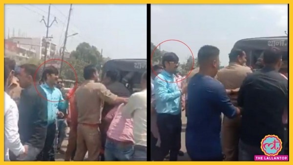 हिस्ट्रीशीटर मनोज सिंह को पुलिस से छुड़ा कर भगाने का जो वीडियो वायरल है उसमें भारतीय जनता युवा मोर्चा के प्रदेश उपाध्यक्ष शिवबीर सिंह भदौरिया भी नजर आ रहे हैं. (फोटो-आजतक) Shivbir Singh Bhadoria