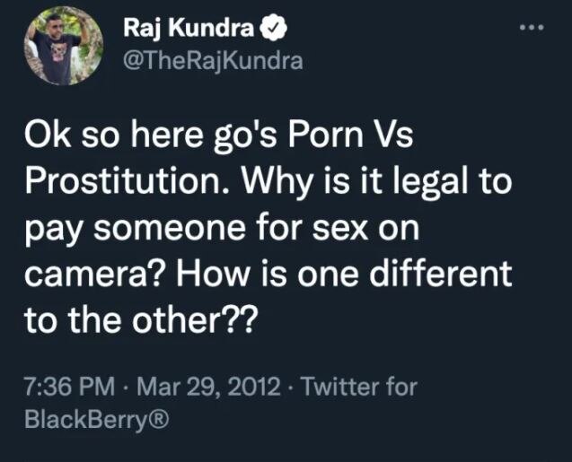 राज कुंद्रा के वायरल ट्वीट का स्क्रीनग्रैब. राज कुंद्रा के वायरल ट्वीट का स्क्रीनग्रैब.