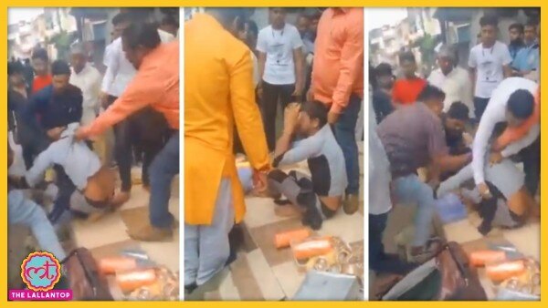 वीडियो में लोग मुस्लिम चूड़े वाले से सामान लूटते, उसे पीटते और उसे धमकाते नज़र आ रहे हैं. Indore