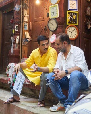 'रक्षाबंधन' के सेट पर अक्षय कुमार और आनंद एल राय. 'रक्षाबंधन' के सेट पर अक्षय कुमार और आनंद एल राय.