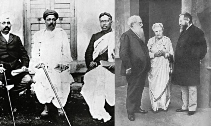 लेफ़्ट में बाल गंगाधर तिलक राईट में हेनरी स्टील ओल्कॉट और एनी बेसेंट. लेफ़्ट में बाल गंगाधर तिलक राईट में हेनरी स्टील ओल्कॉट और एनी बेसेंट.