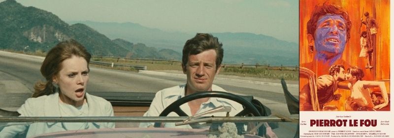 Jean Paul Belmondo(1933 2021) In A Scene Of That Man From Rio, And The Poster Of Pierrot Le Fou. Jean Paul Belmondo(1933 2021) In A Scene Of That Man From Rio, And The Poster Of Pierrot Le Fou.