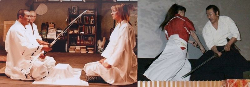 Sonny Chiba (1939 2021) With Uma Thurman In Tarantino Film Kill Bill Volume 1. Also Seen Performing Martial Arts At An Event. Sonny Chiba (1939 2021) With Uma Thurman In Tarantino Film Kill Bill Volume 1. Also Seen Performing Martial Arts At An Event.