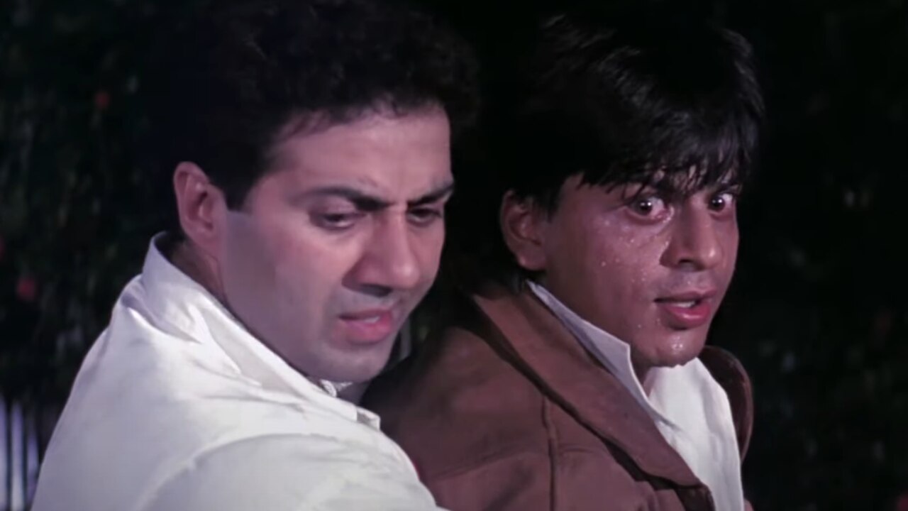 फिल्म 'डर' के एक सीन में सनी देओल और शाहरुख खान. फिल्म 'डर' के एक सीन में सनी देओल और शाहरुख खान.