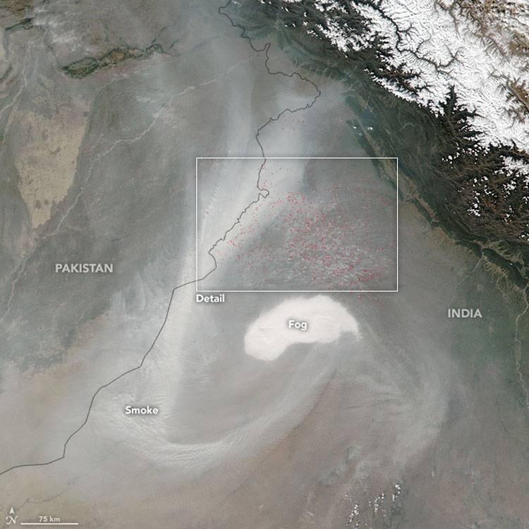 नासा सैटेलाइट का फायर मैप