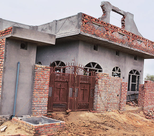 An under-construction church in Hisar