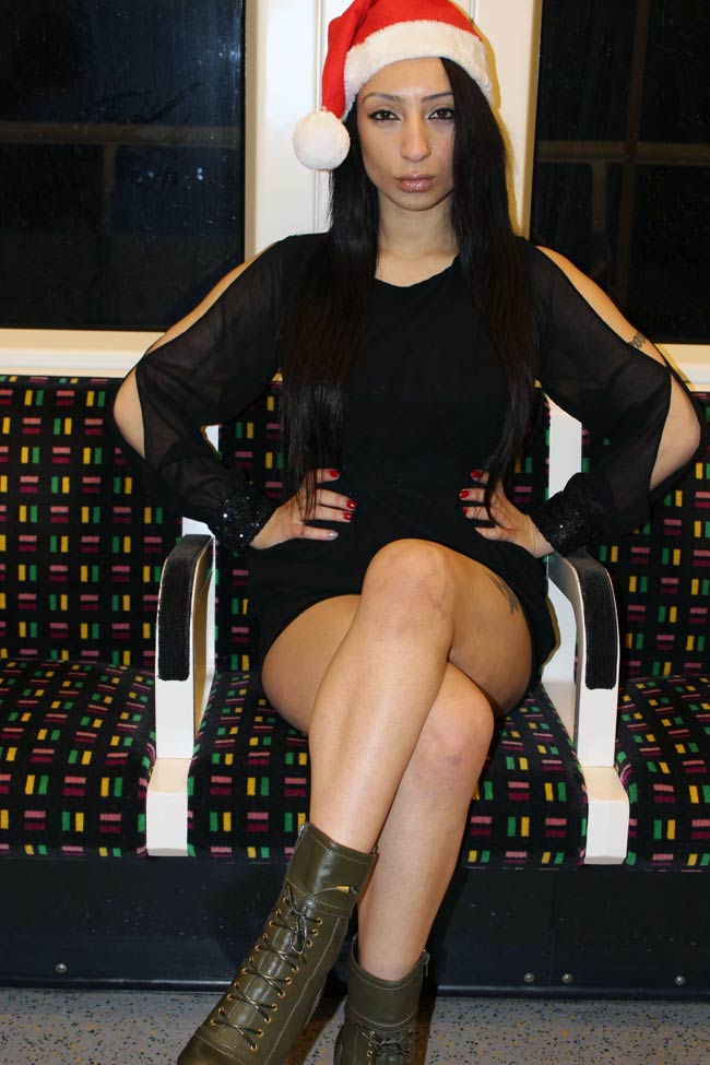 Pornstar Shanti Dynamite turns sexy Santa