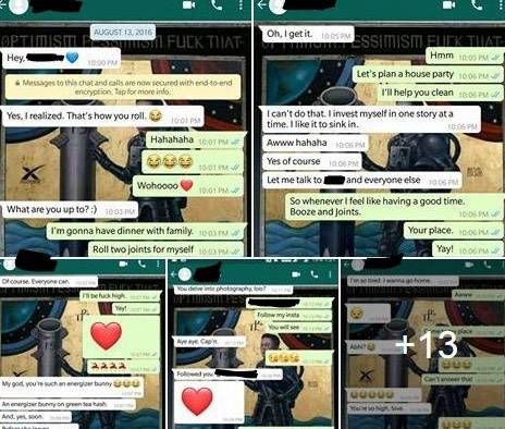 Screenshots posted by the accused. Photo courtesy Facebook