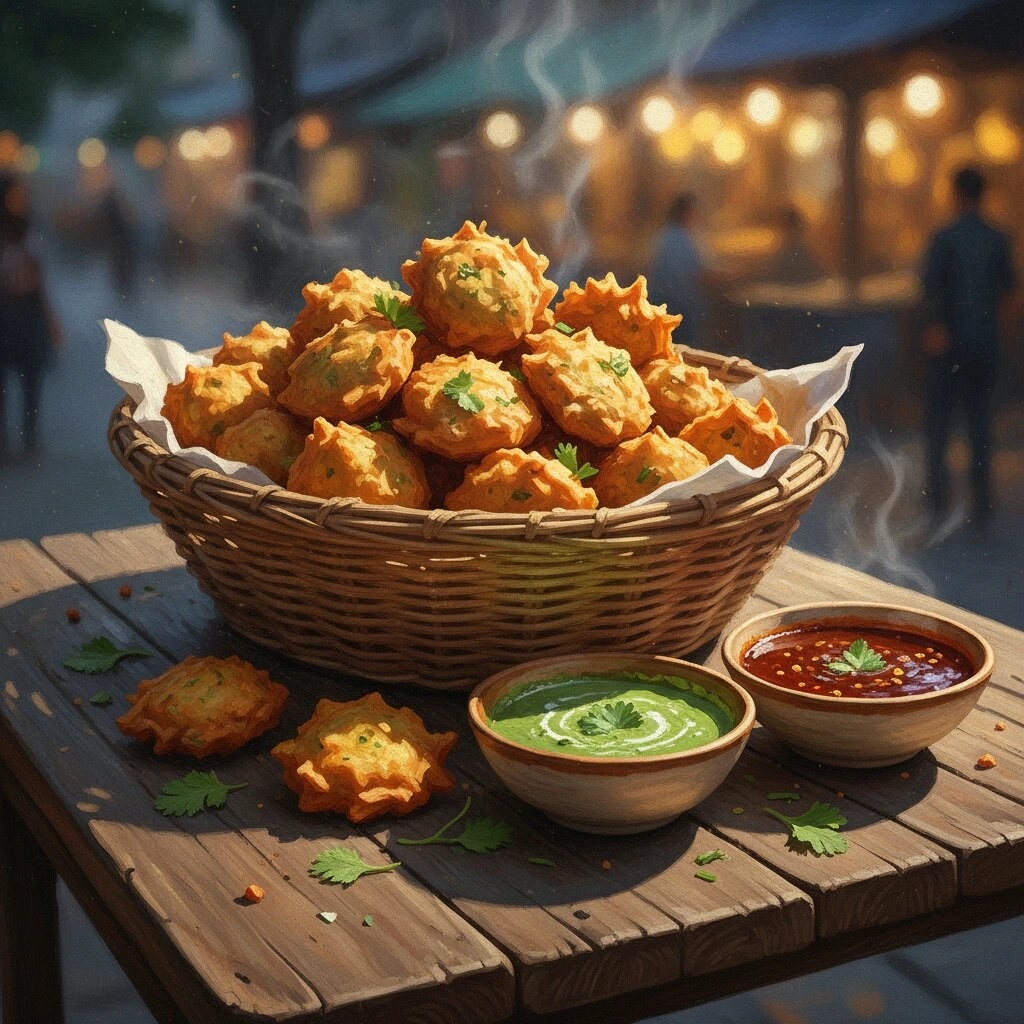 हरी लहसुन के पकौड़े