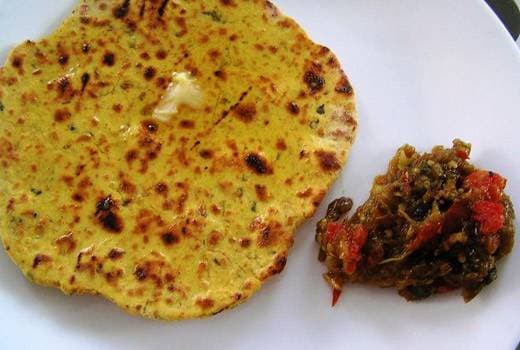 बेसन मसाला रोटी मक्खन