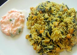 चना पालक राइस