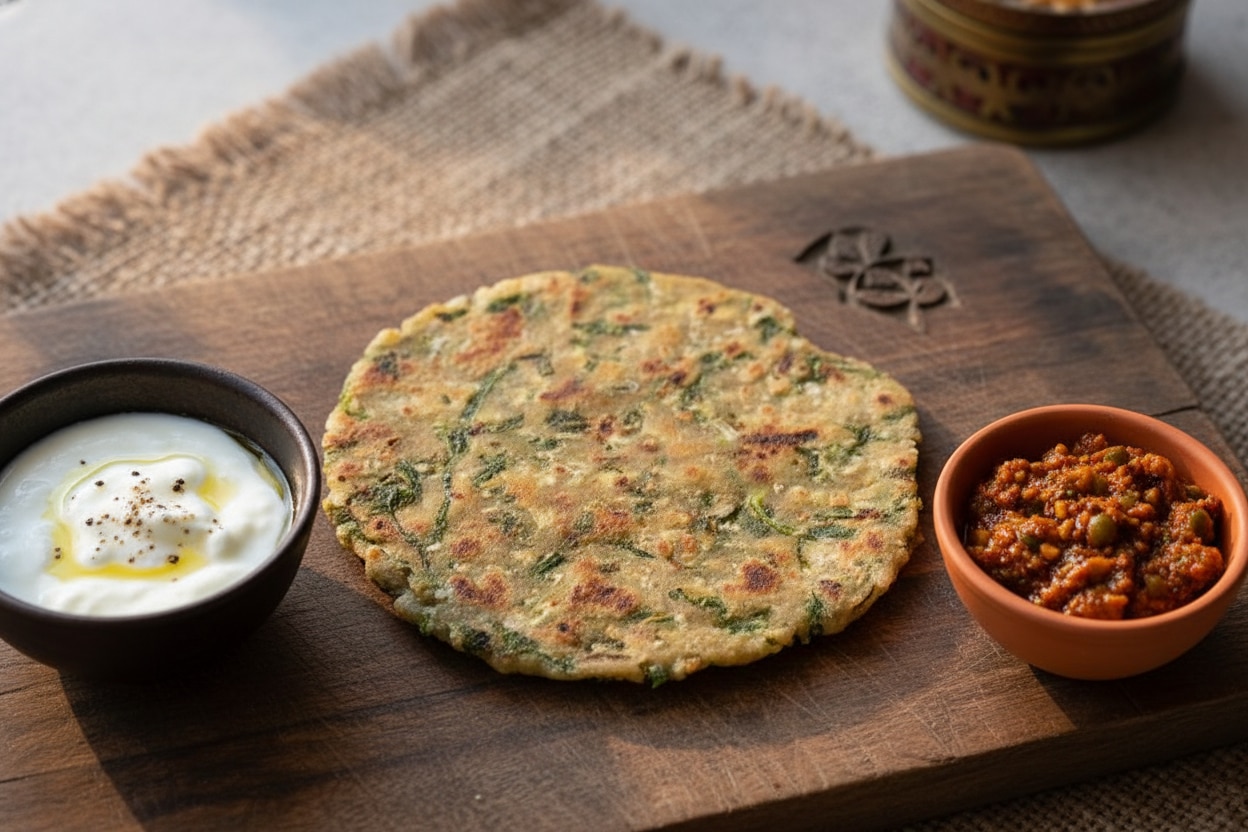 हरे प्याज़ का परांठा