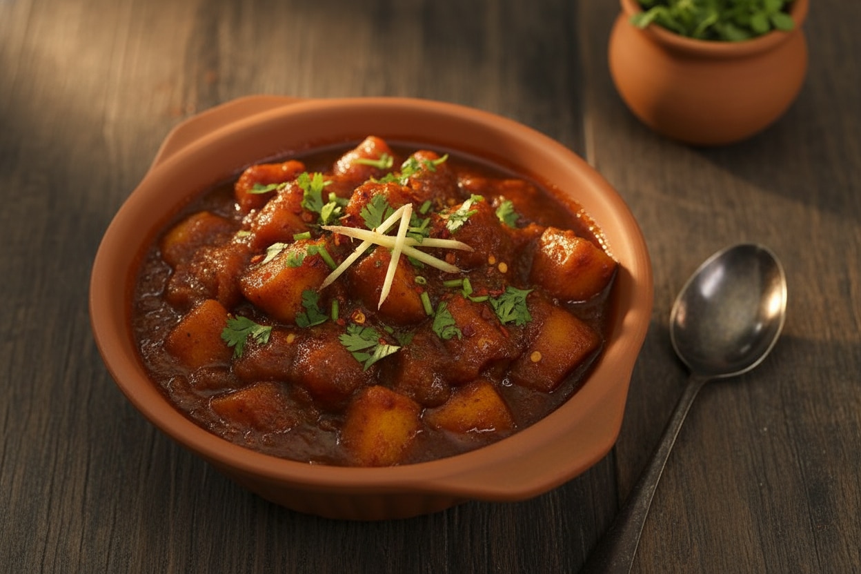 कद्दू की खट्टी मीठी सब्ज़ी