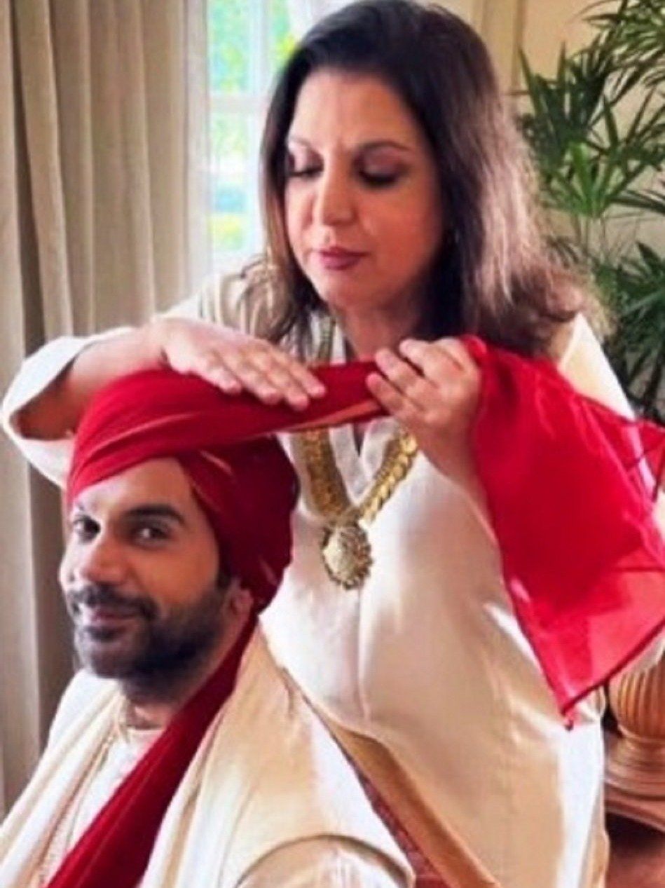 जब फराह ने बांधा राजकुमार राव का साफा 