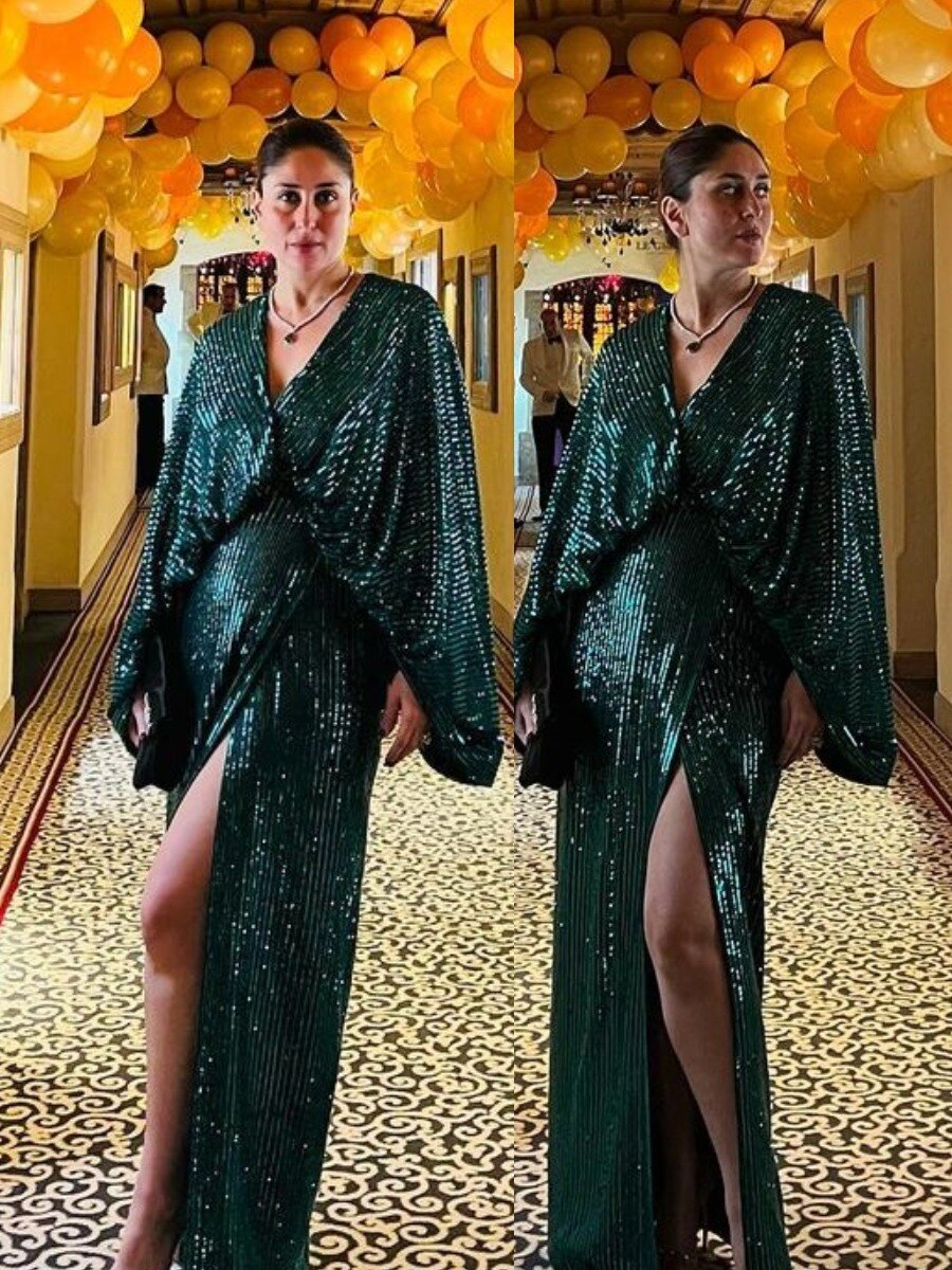 ग्रीन हाई स्लिट गाउन में करीना कपूर का जलवा, देखकर खो देंगे होश