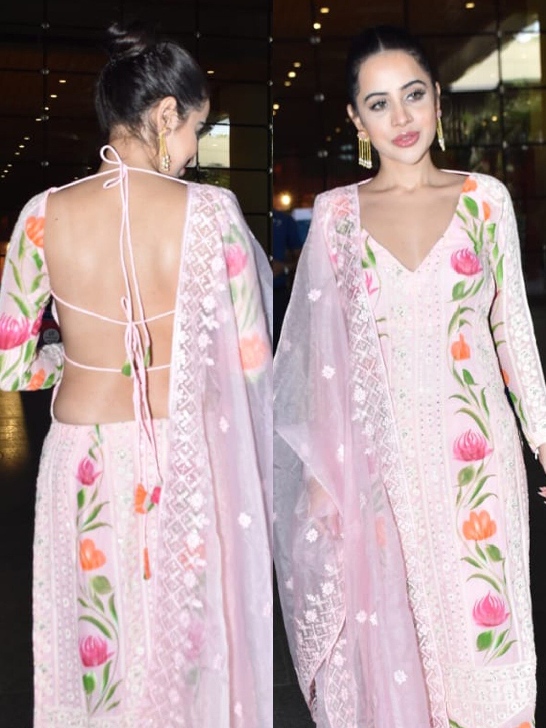 डोरियों पर टिका है उर्फी जावेद का सलवार-सूट, एयरपोर्ट पहनकर पहुंचीं तो...