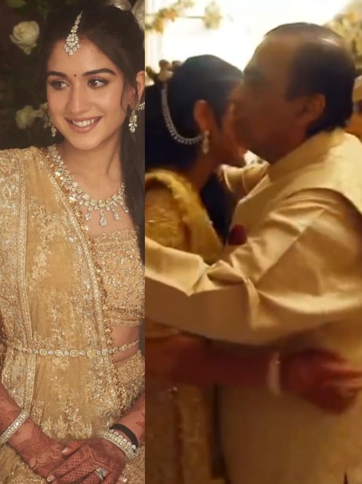 तिलक-आरती कर नीता ने किया राधिका का स्वागत, मुकेश अंबानी ने लगाया गले