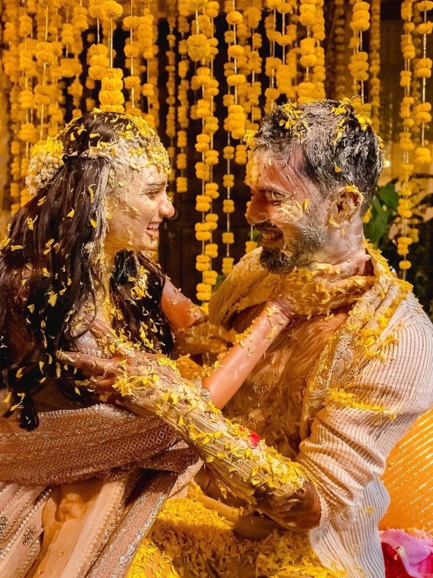 अथि‍या के लगी मेहंदी, KL राहुल का फाड़ दिया कुर्ता, सेरेमनी की तस्वीरें वायरल