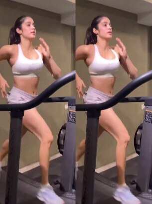 ट्रेडमिल पर दौड़ीं जाह्नवी, वर्कआउट देखकर छूट जाएंगे पसीने