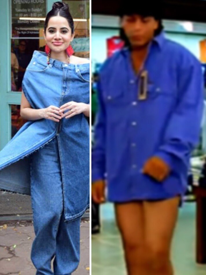 शाहरुख खान की जींस गले में लटकाकर घूम रहीं उर्फी जावेद? ऐसे खुला राज