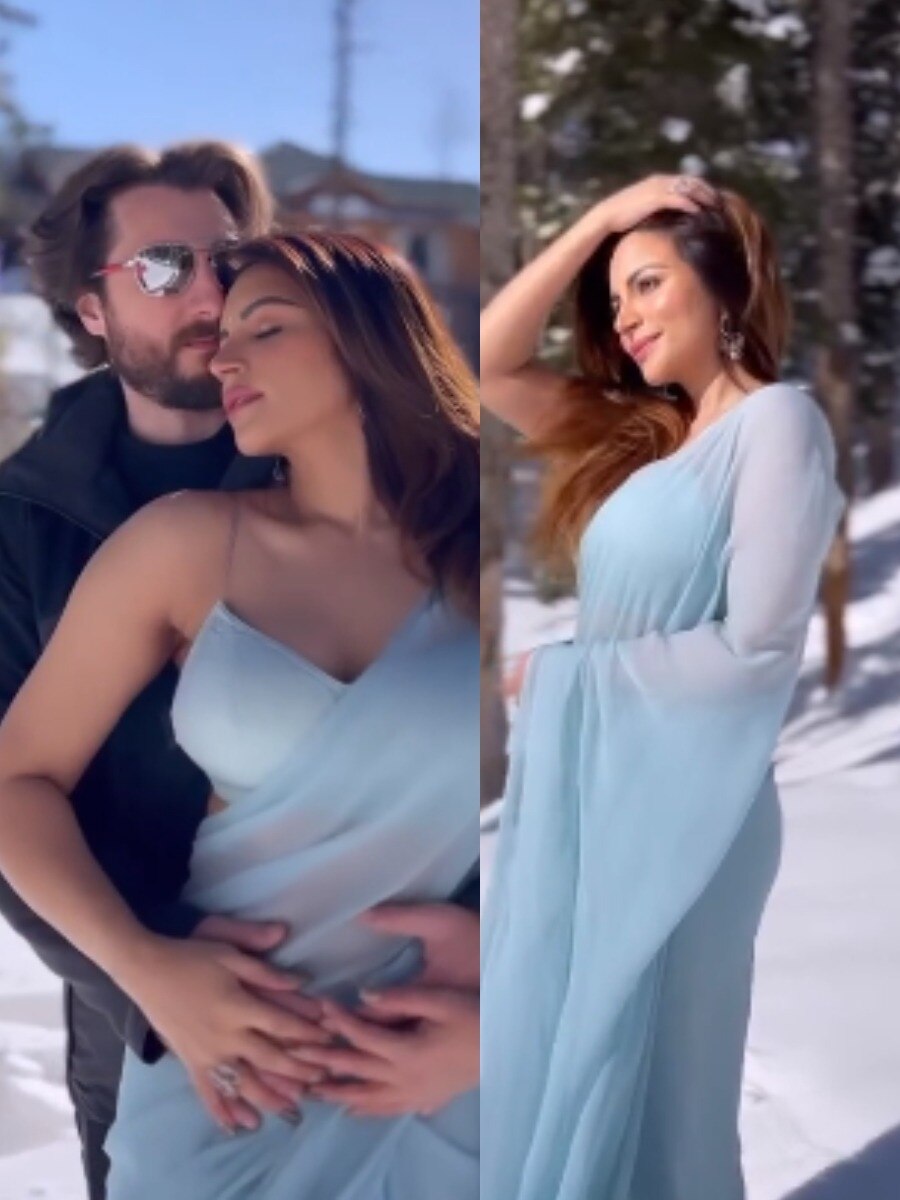 कंपकंपाती ठंड में साड़ी पहने दिखी ये एक्ट्रेस, पति संग हुई रोमांटिक, फैन्स हैरान