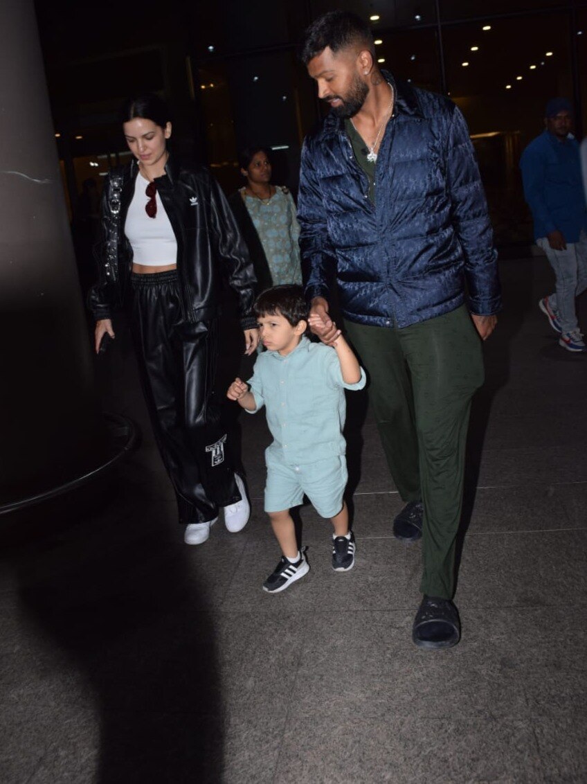 शादी के बाद पहली बार दिखे न्यूलीवेड हार्दिक-नताशा,पर बेटे ने लूटी सारी लाइमलाइट