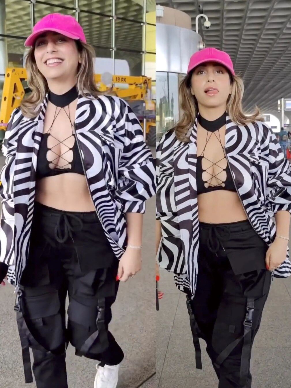 डीप नेक क्रॉप टॉप पहने एयरपोर्ट पहुंचीं दिखीं 40 की सिंगर, ट्रोल्स बोले- नाला सोपारा की स्टार