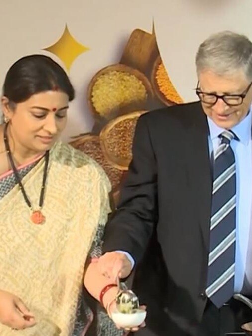 Bill Gates cooks millet khichdi with Smriti Irani: Watch Video