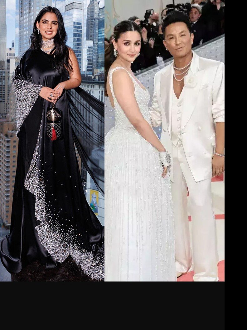 Met Gala 2023: Prabal Gurung designs stunning saree-inspired outfit for Isha Ambani, 1 lakh pearls-studded made-in-India gown for Alia Bhatt