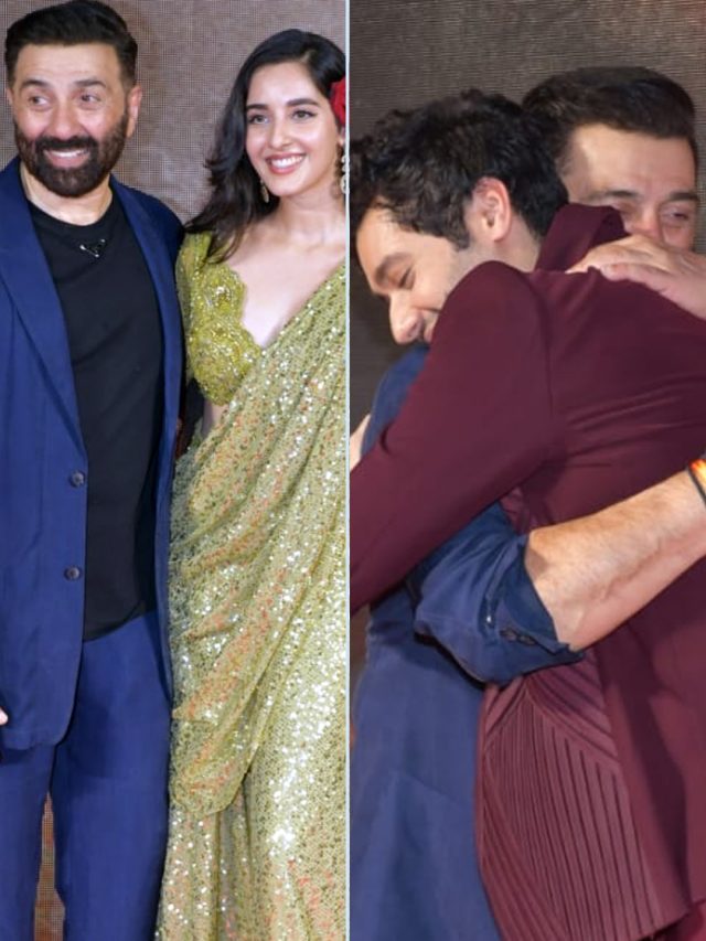 'बहू' संग सनी ने दिए पोज, 'बेटे' को लगाया गले, गदर 2 की पार्टी में तारा सिंह का स्वैग