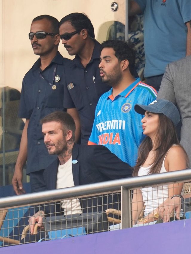 Reliance Jio’s Akash Ambani, wife Shloka Mehta, Sachin Tendulkar, David Beckham, Ranbir Kapoor at India vs New Zealand World Cup 2023 semi-final; Anushka’s reaction to Virat Kohli’s century goes viral