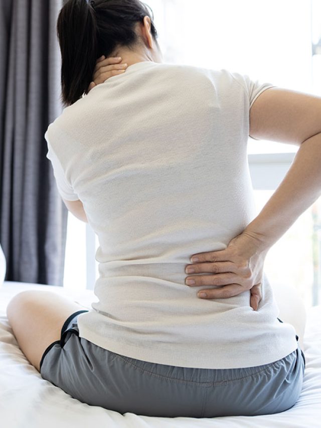 Simple yoga poses for backache - Shavasana, Balasana, Cobra pose, Marjaryasana, Trikonasana