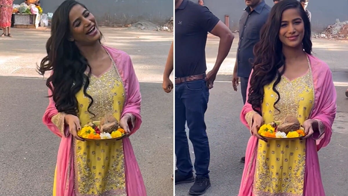 मौत का ढोंग रचने के बाद पहली बार दिखीं पूनम, मंदिर में टेका माथा, हंसते हुए दिए पोज