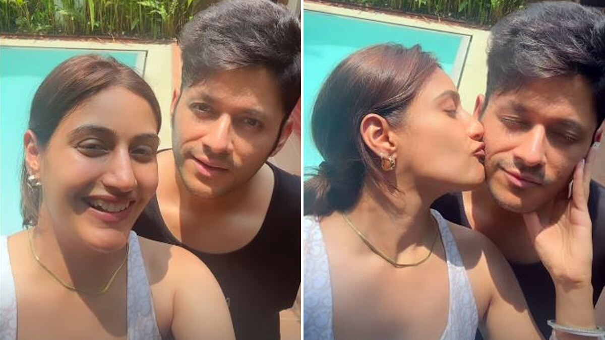 शादी के 1 महीने बाद दूसरी बार हनीमून पर गई एक्ट्रेस, पूल किनारे पति संग हुई रोमांटिक, किया Kiss