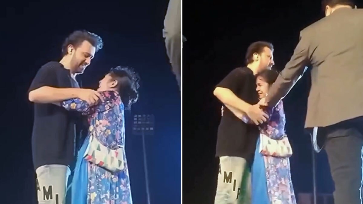 Video: सिक्योरिटी तोड़कर आतिफ से मिलने स्टेज पर पहुंची फैन, गले लगकर खूब रोई