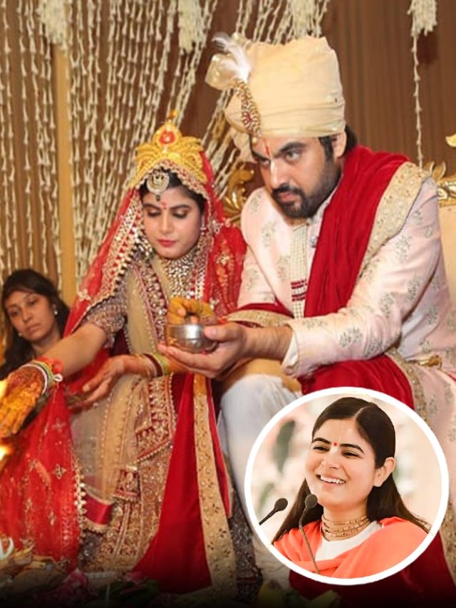 कथावाचक देवी चित्रलेखा की हो चुकी है शादी...लाल जोड़े में बनी थीं दुल्हन, देखें पति संग फोटोज