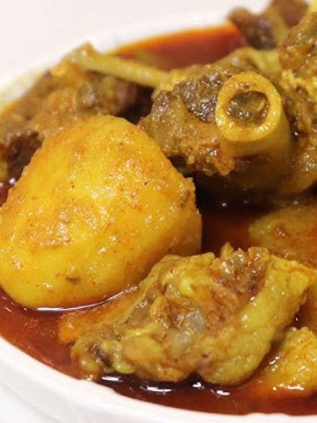 দামড়া আলু দিয়ে লাল লাল মাংসের ঝোল, বাড়িতে মায়েরা যেমন করে