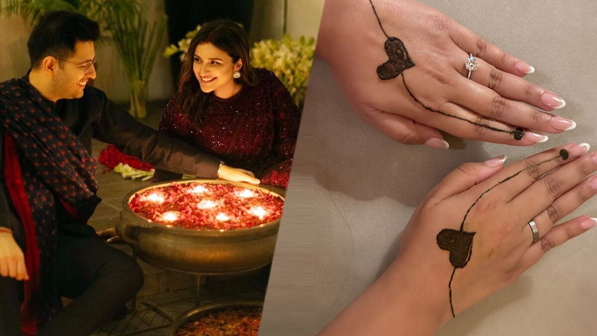 करवा चौथ पर परिणीति ने लगाई मेहंदी, रोशनी से जगमग ससुराल, पति राघव ने किया वेलकम