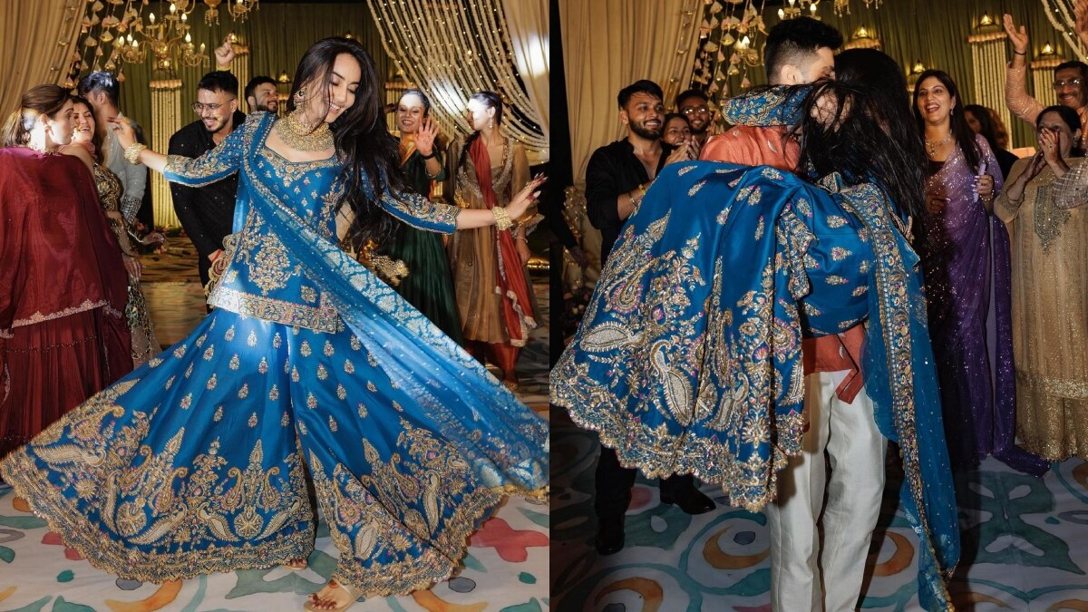 संगीत में रोमांटिक हुई एक्ट्रेस, दूल्हे ने गोद में उठाकर किया डांस, साथ मचाई धूम