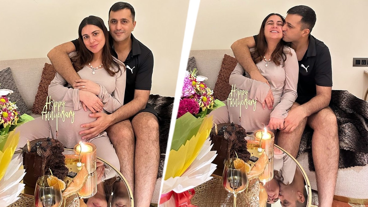 प्रेग्नेंट एक्ट्रेस ने मनाई सालगिरह, पति ने घरवालों के सामने किया Kiss, Photos