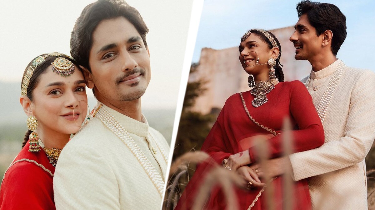 सुर्ख लाल लहंगा-कुंदन की जूलरी पहनकर दुल्हन बनीं अदिति, खेतों में कराया ब्राइडल शूट