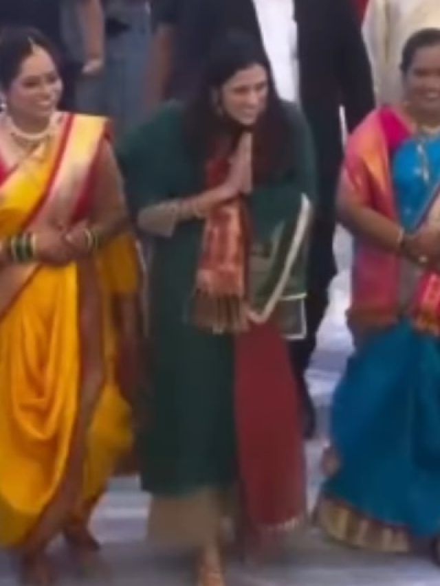 दोनों हाथ जोड़ शादी में पहुंचीं अंबानी परिवार की बड़ी बहू, सादा सा सूट पहन लूटी लाइमलाइट