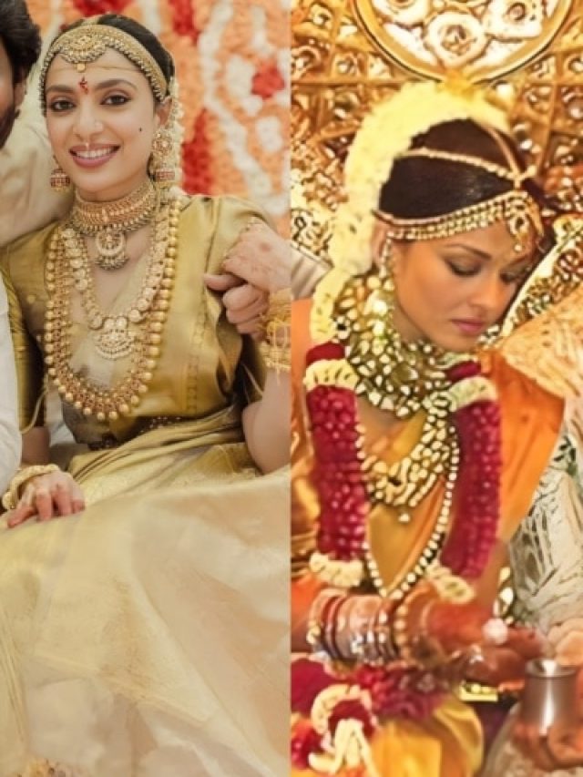 कीमती साड़ी पहन नागा चैतन्य की दुल्हन बनीं शोभिता, ऐश्वर्या राय से दिखा ये कनेक्शन